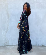 MALA handworks Mala Kaftan in Black and Rainbow Tie Dye