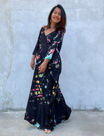 MALA handworks Mala Kaftan in Black and Rainbow Tie Dye