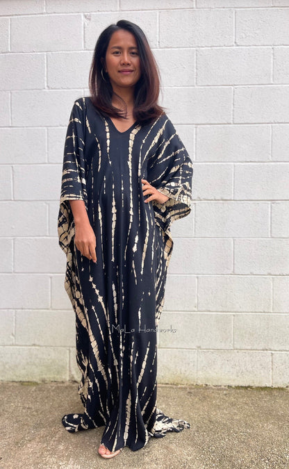 MALA handworks  Mala Kaftan in Black Tie Dye