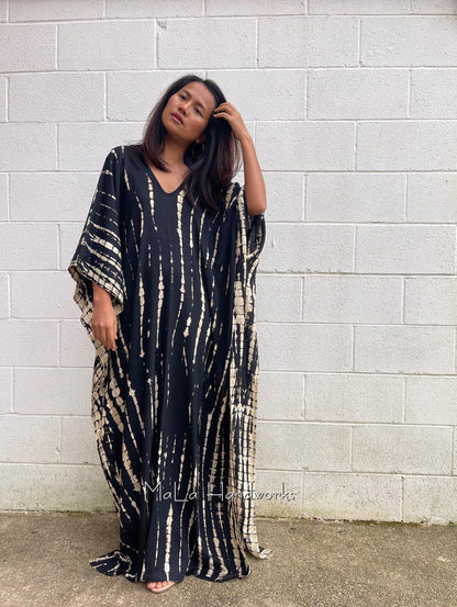 MALA handworks  Mala Kaftan in Black Tie Dye