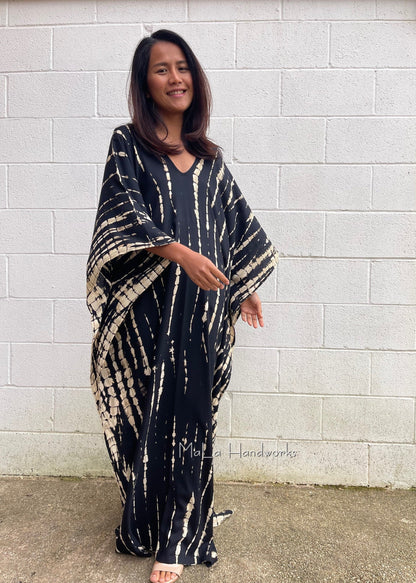MALA handworks  Mala Kaftan in Black Tie Dye