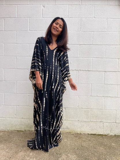 MALA handworks  Mala Kaftan in Black Tie Dye
