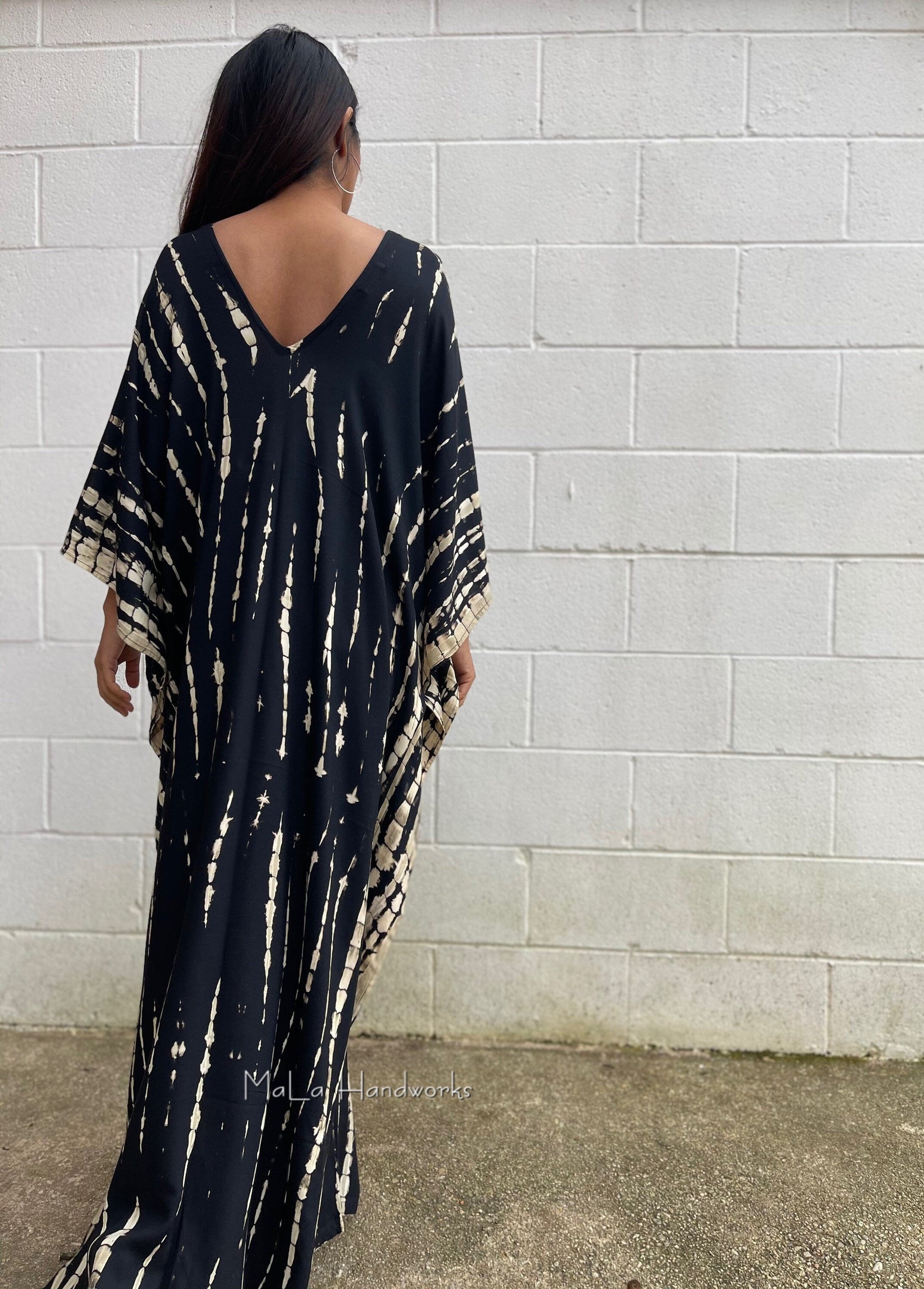 MALA handworks  Mala Kaftan in Black Tie Dye