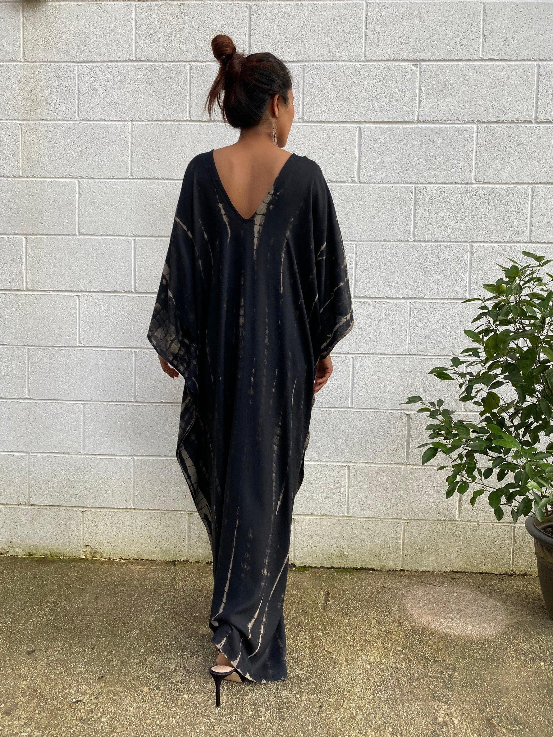 MALA handworks  Mala Kaftan in Black Tie Dye