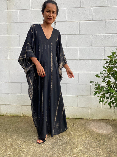 MALA handworks  Mala Kaftan in Black Tie Dye