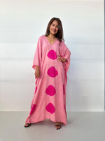 Mala Kaftan in Bubblegum & Fuchsia Polka Dot-A-164-50-Mala Handworks