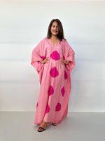 Mala Kaftan in Bubblegum & Fuchsia Polka Dot-A-164-50-Mala Handworks