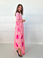 Mala Kaftan in Bubblegum & Fuchsia Polka Dot-A-164-50-Mala Handworks