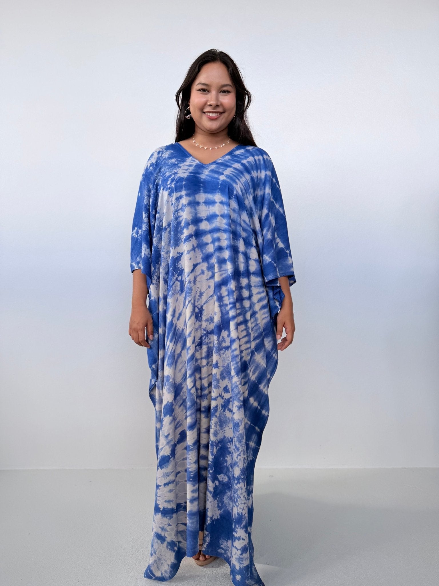 Mala Handworks Mala Kaftan in Cornflower Tie Dye