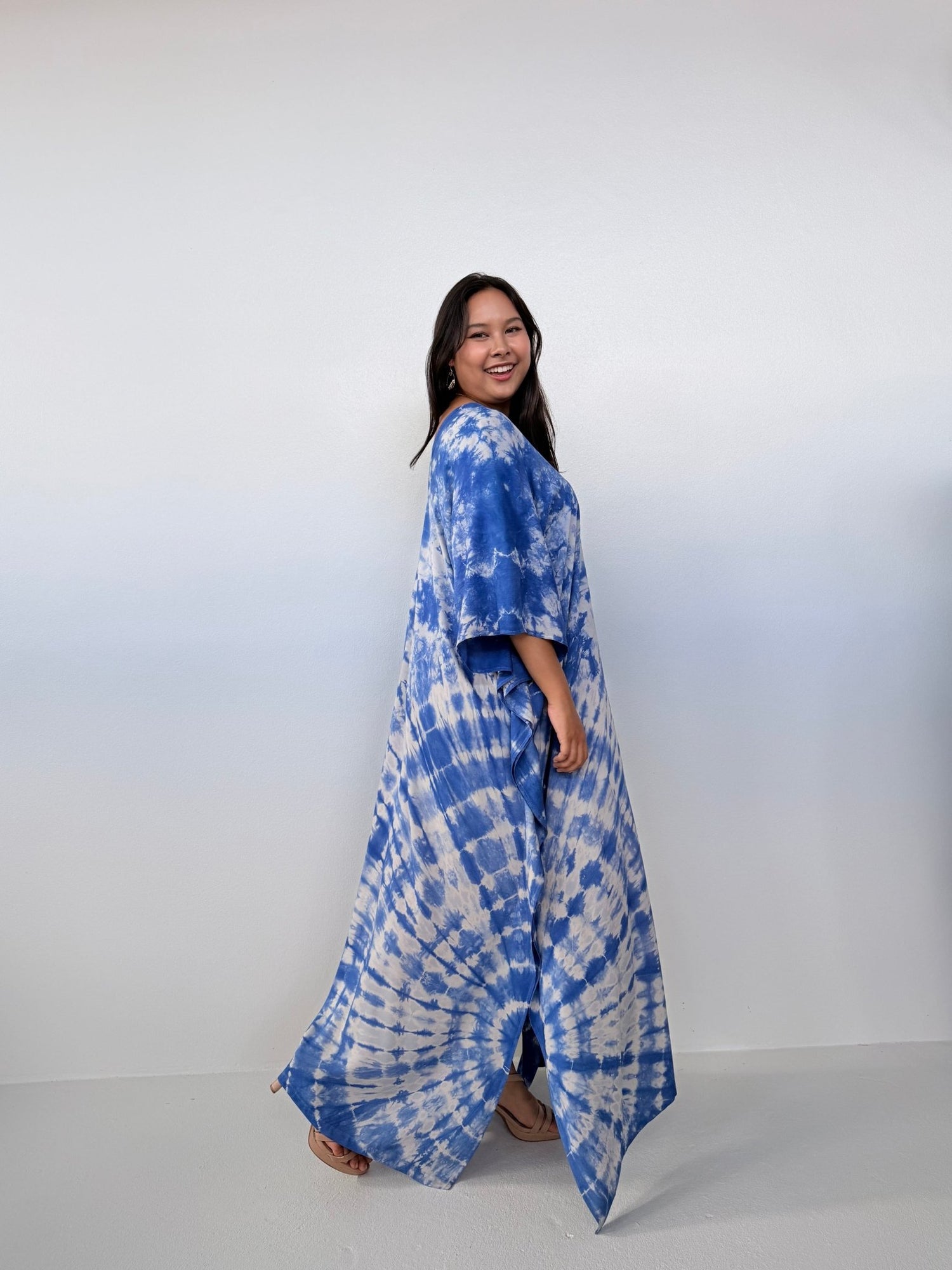 Mala Handworks Mala Kaftan in Cornflower Tie Dye