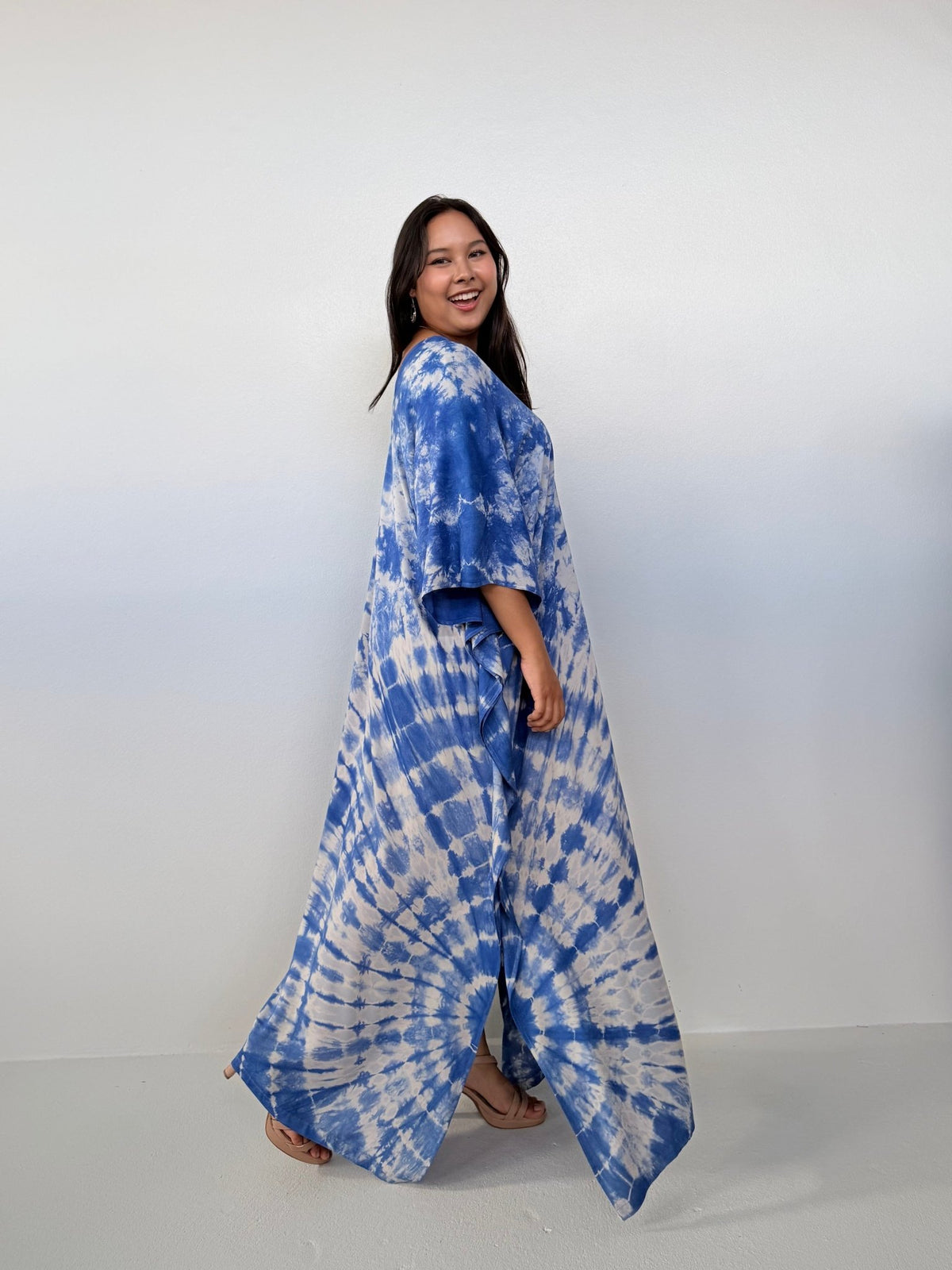 Mala Handworks Mala Kaftan in Cornflower Tie Dye