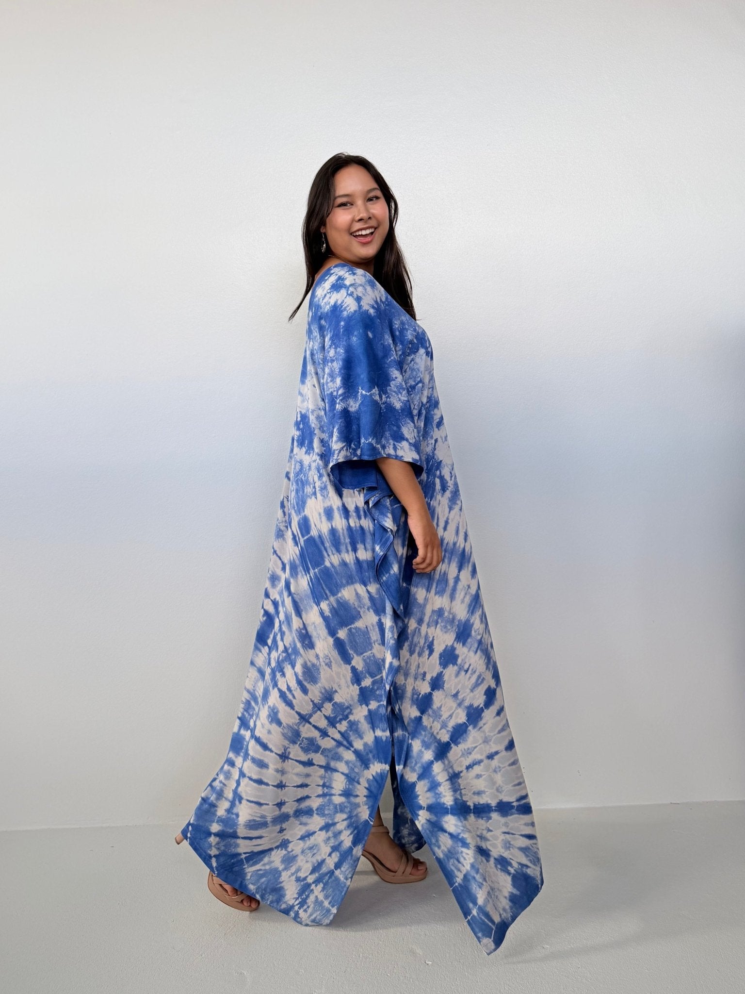 Mala Handworks Mala Kaftan in Cornflower Tie Dye