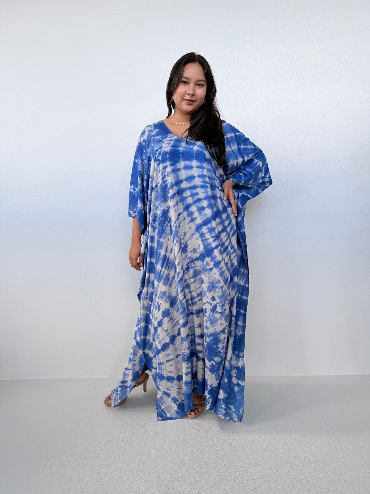 Mala Handworks Mala Kaftan in Cornflower Tie Dye