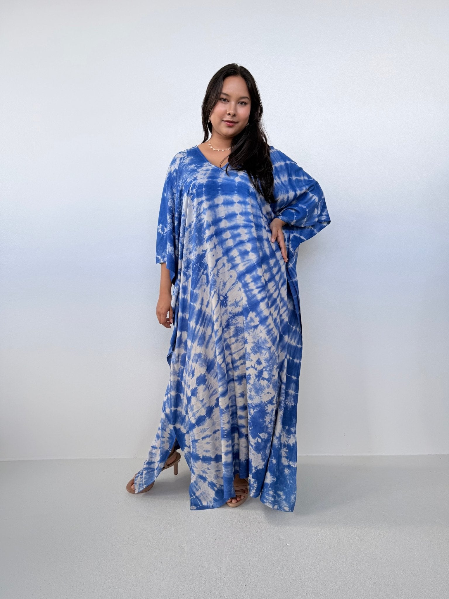 Mala Handworks Mala Kaftan in Cornflower Tie Dye