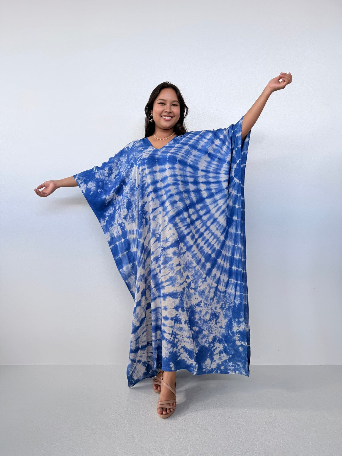 Mala Handworks Mala Kaftan in Cornflower Tie Dye