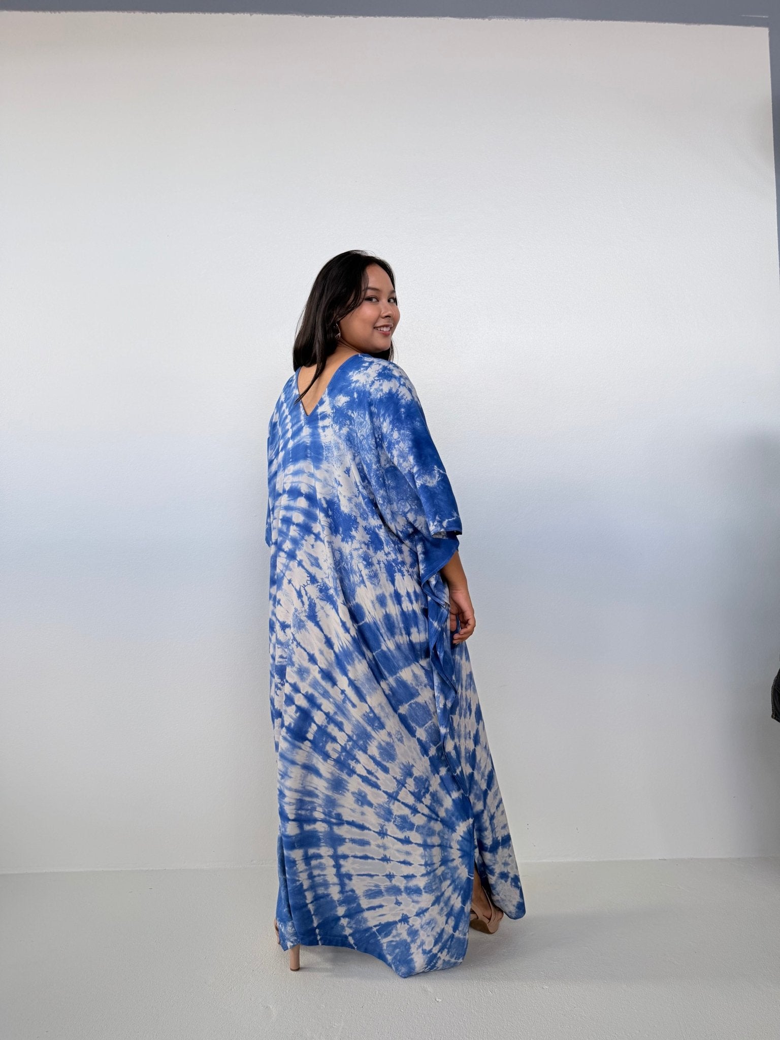 Mala Handworks Mala Kaftan in Cornflower Tie Dye