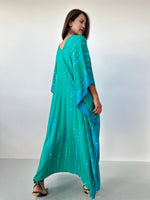 Mala Kaftan in Emerald & Teal Tie Dye-A-158-50-Mala Handworks