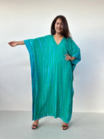 Mala Kaftan in Emerald & Teal Tie Dye-A-158-50-Mala Handworks