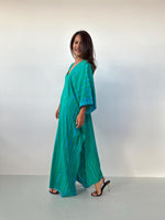 Mala Kaftan in Emerald & Teal Tie Dye-A-158-50-Mala Handworks