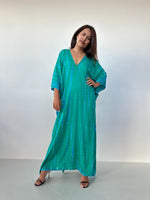 Mala Kaftan in Emerald & Teal Tie Dye-A-158-50-Mala Handworks