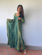 MALA handworks MaLa Kaftan in Green and Yellow Tie Dye