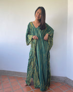 MALA handworks MaLa Kaftan in Green and Yellow Tie Dye