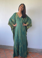 MALA handworks MaLa Kaftan in Green and Yellow Tie Dye