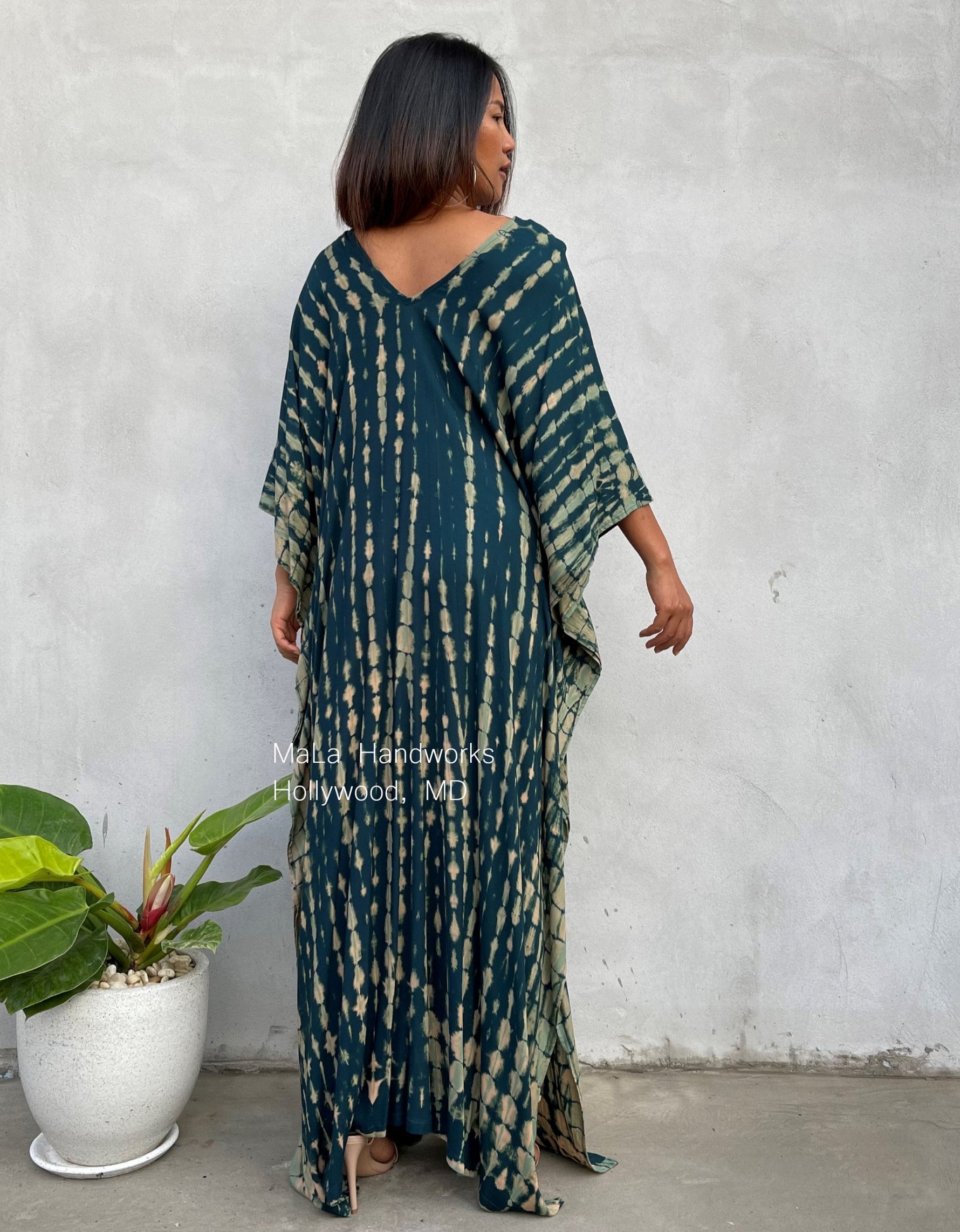MALA handworks  Mala Kaftan in Green Tie Dye