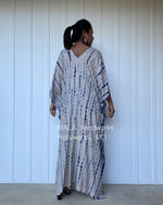 MALA handworks  Mala Kaftan in Khaki and Blue Tie Dye