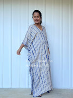 MALA handworks  Mala Kaftan in Khaki and Blue Tie Dye