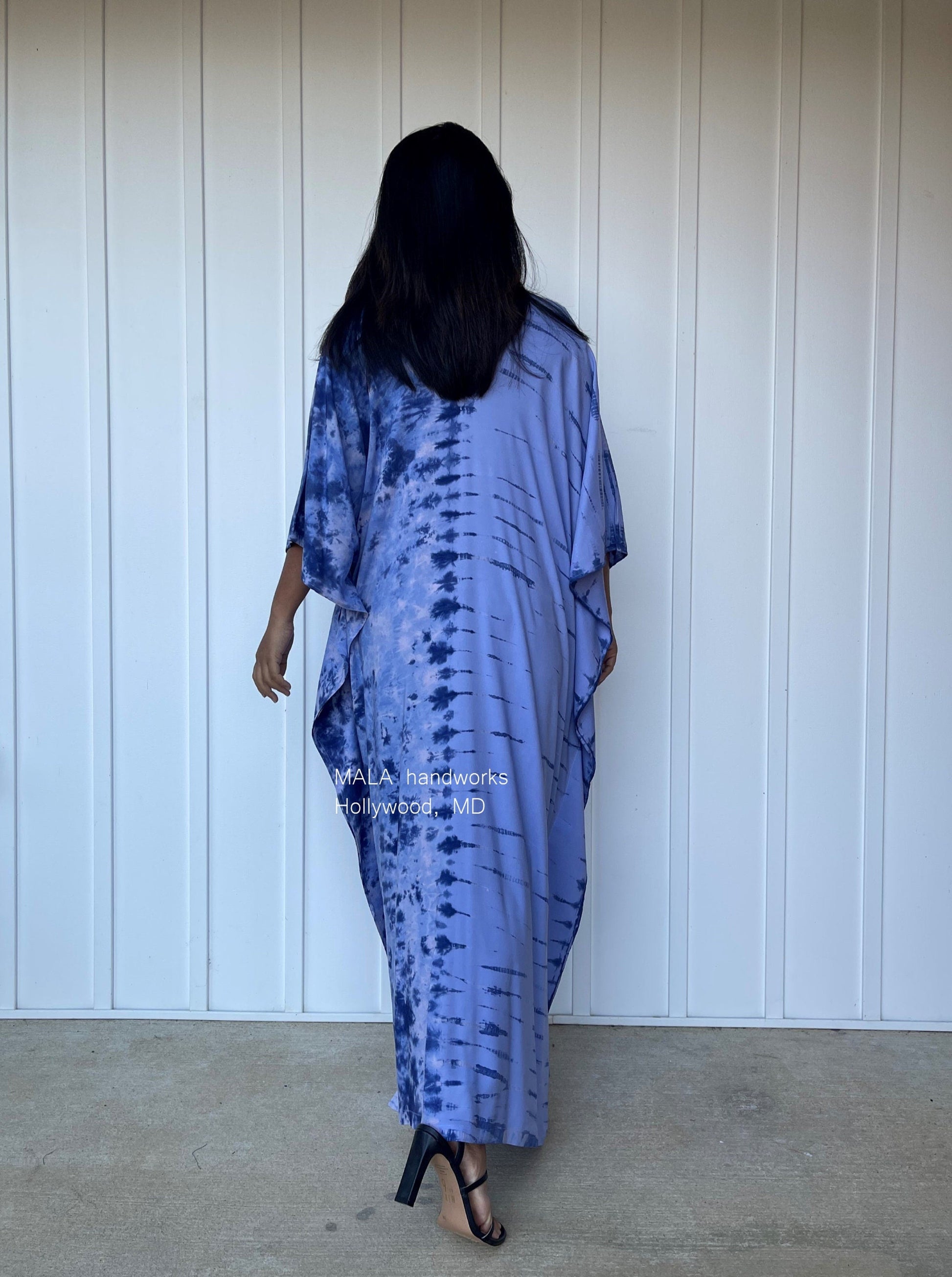 MALA handworks  Mala Kaftan in Lavender and Blue Tie Dye