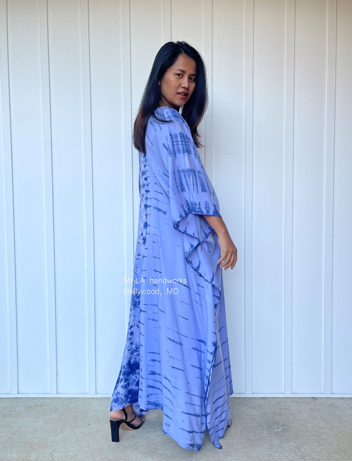 MALA handworks  Mala Kaftan in Lavender and Blue Tie Dye