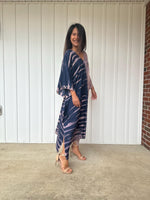 Mala Kaftan in Mauve & Navy Tie Dye-A-136-Mala Handworks