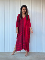 Mala Kaftan in Merlot & Cherry Tie Dye-A-137-45-Mala Handworks