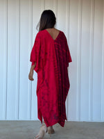 Mala Kaftan in Merlot & Cherry Tie Dye-A-137-45-Mala Handworks