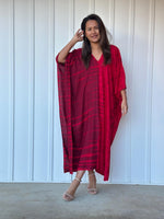 Mala Kaftan in Merlot & Cherry Tie Dye-A-137-45-Mala Handworks