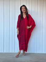 Mala Kaftan in Merlot & Cherry Tie Dye-A-137-45-Mala Handworks
