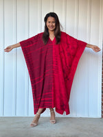 Mala Kaftan in Merlot & Cherry Tie Dye-A-137-45-Mala Handworks