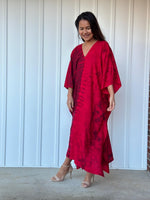 Mala Kaftan in Merlot & Cherry Tie Dye-A-137-45-Mala Handworks