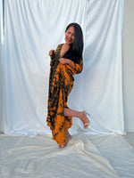 MALA handworks Mala Kaftan in Olive Green and Orange Tie Dye