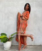 MALA handworks  Mala Kaftan in Orange and Black Tie Dye