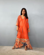Mala Kaftan in Orange & Black Tie Dye-A-148-45-Mala Handworks