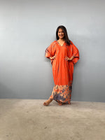 Mala Kaftan in Orange & Black Tie Dye-A-148-45-Mala Handworks