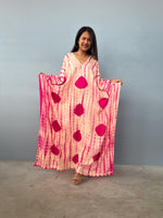 Mala Kaftan in Peach & Fuchsia Tie Dye-A-128-50-Mala Handworks