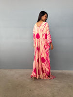 Mala Kaftan in Peach & Fuchsia Tie Dye-A-128-50-Mala Handworks