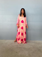Mala Kaftan in Peach & Fuchsia Tie Dye-A-128-50-Mala Handworks