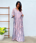 MALA handworks Mala Kaftan in Pink and Blue Tie Dye
