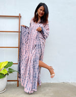 MALA handworks Mala Kaftan in Pink and Blue Tie Dye