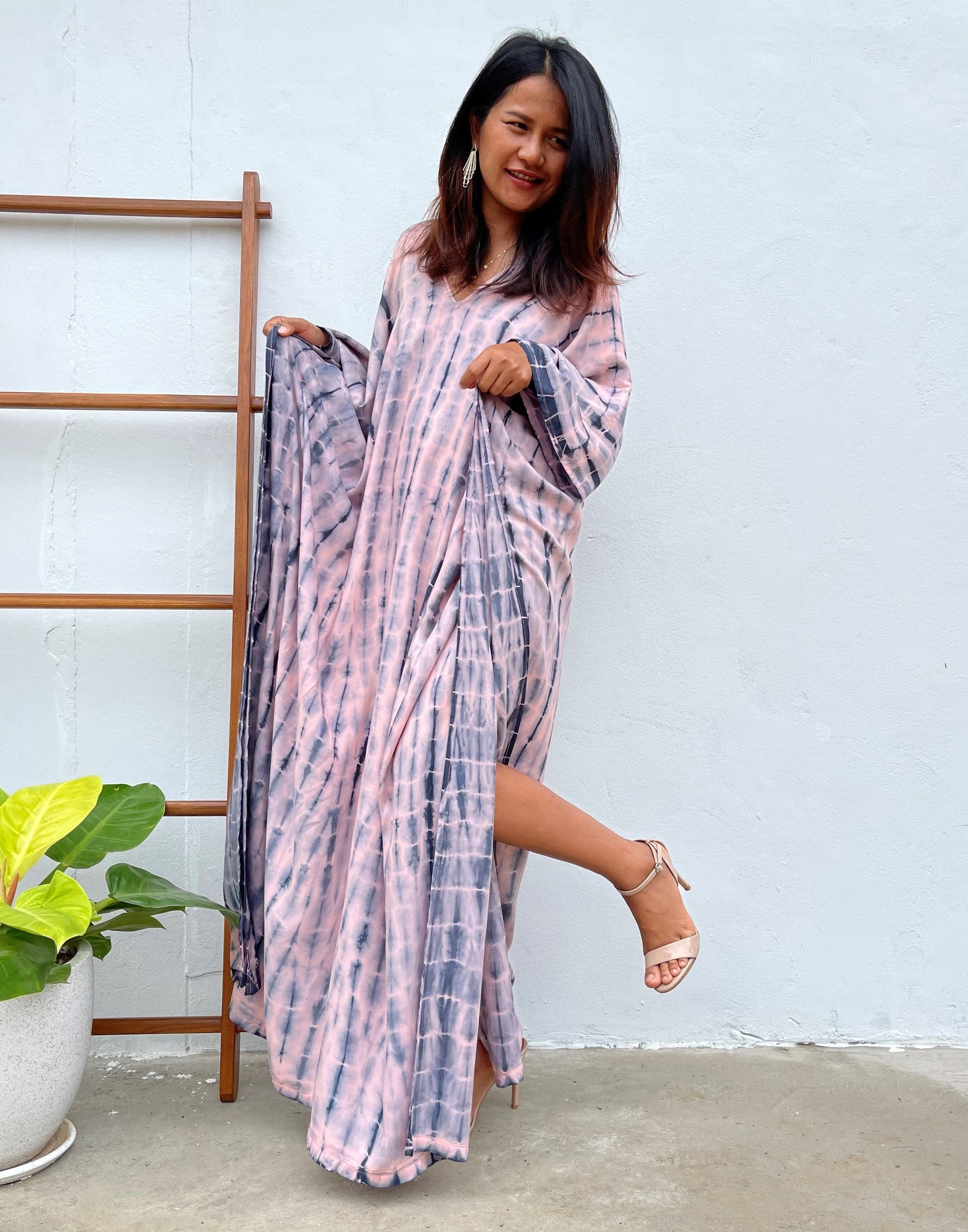 MALA handworks Mala Kaftan in Pink and Blue Tie Dye