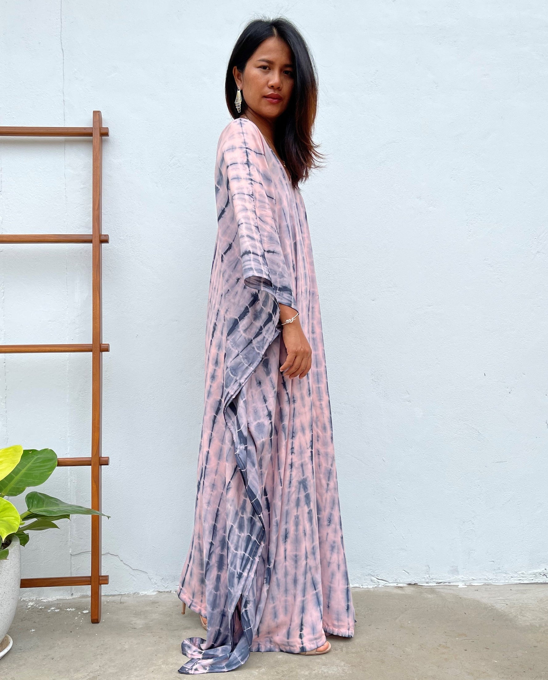 MALA handworks Mala Kaftan in Pink and Blue Tie Dye